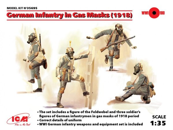 ICM 35695 German Infantry in Gas Masks 1918 1/35