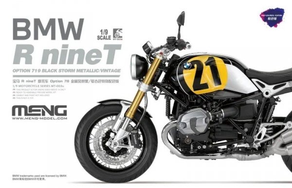 Meng MT-003u BMW R nineT Option 719 Black Storm Metallic/Vintage 1/9