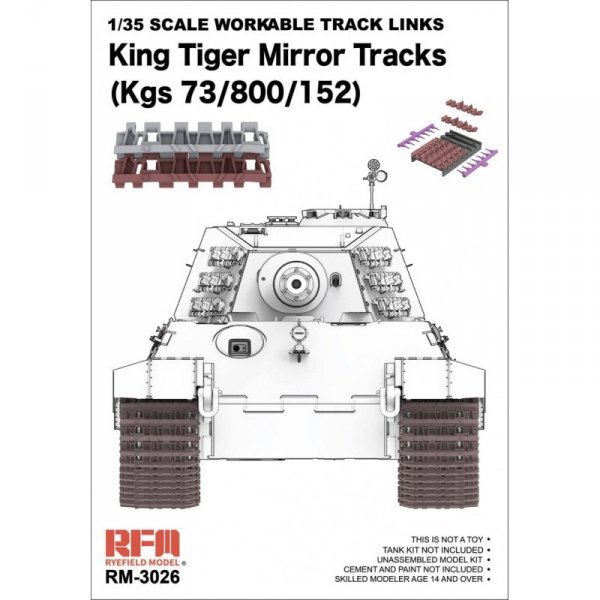 RFM 3026 King Tiger Workable Mirror Tracks 1/35