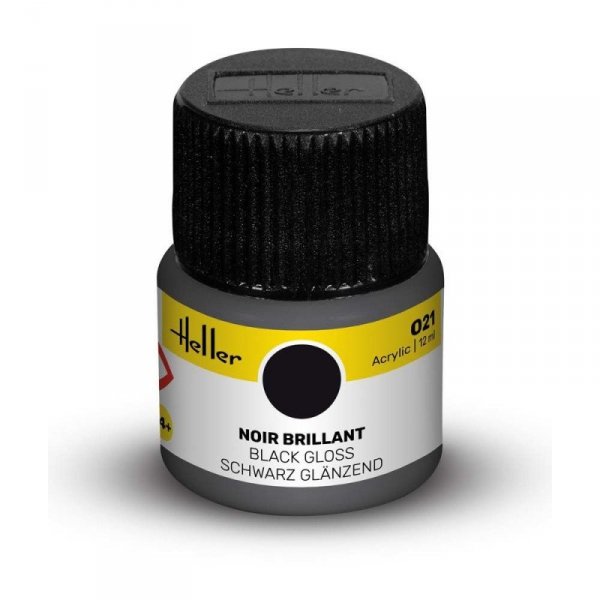 Heller Acrylic Paint 021 Black Gloss 12 ml