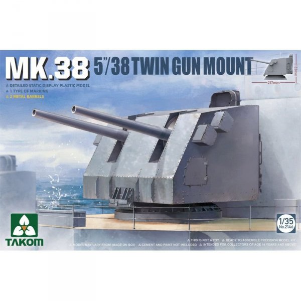 Takom 2146 Mk.38 5&#039;/38 Twin Gun Mount (metal barrel)