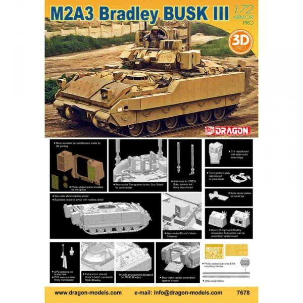 Dragon 7678 M2A3 Bradley BUSK III w/3D Printed Parts 1/72