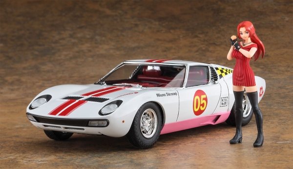 Hasegawa SP544-52344 Egg Girls Wild Egg Girls Lamborghini Miura P400 SV 'Mikumo Shiranagi' w/ Figure 1/24