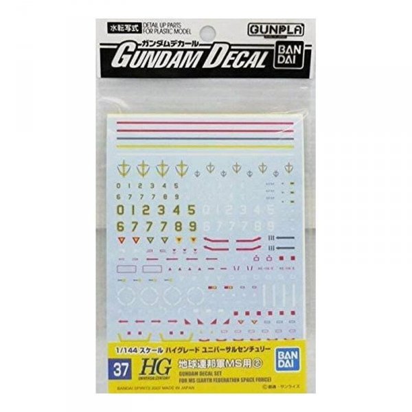 Bandai 61139 GUNDAM DECAL 37 MS (EARTH FEDERATION SPACE FORCE) GUN61139 ID [   ]
