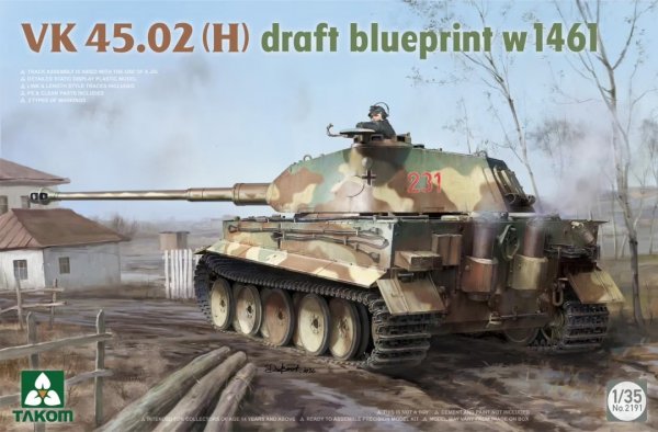 Takom 2191 VK 45.02 (H) Draft Blueprint w 1461 1/35