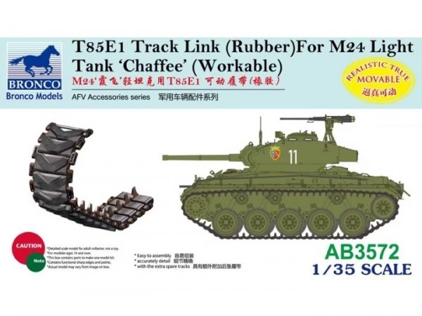 Bronco AB3572 T85E1 Track Link Rubber- For M24