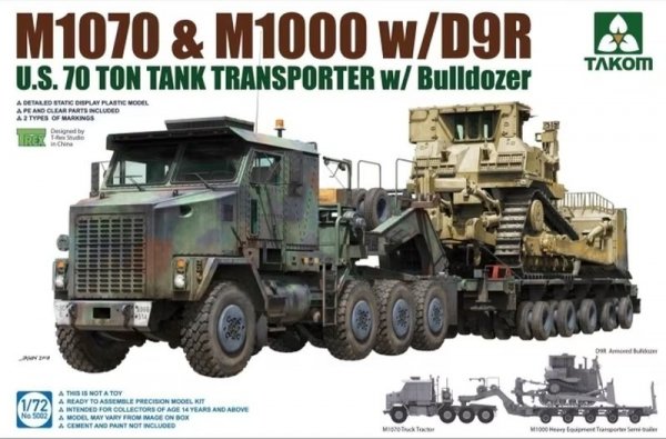 Takom 5002 U.S.  M1070&amp;M1000 w/D9R w/Bulldozer 1/72