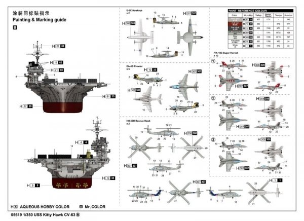 Trumpeter 05619 Uss Kitty Hawk Cv-63