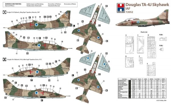 Hobby 2000 72052 TA-4J Skyhawk IAF 1/72 (Fujimi+Cartograf)