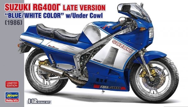Hasegawa 21739 Suzuki RG400 Late Version &quot;Blue/White Color&quot; w/Under Cowl 1/12