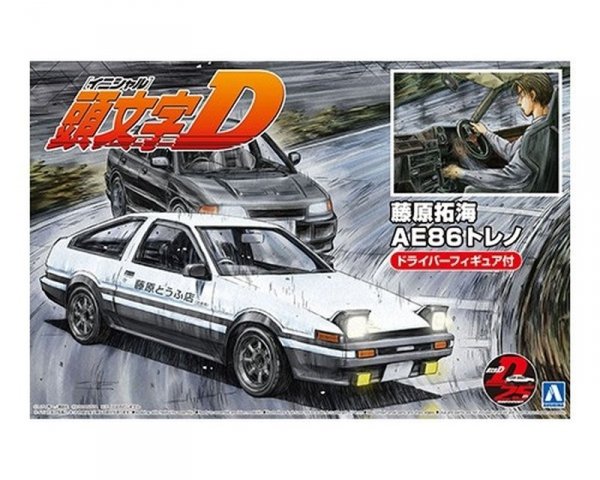 Aoshima 05954 1/24 Initial-D#14 Fujiwara Takumi AE86 Trueno (Project-D Ver.) with Figure