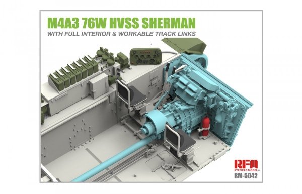 RFM-5042 M4A3 76W HVSS Sherman With full interior and workable track links