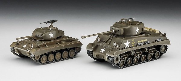 Hasegawa 30068 M4A3E8 Sherman &amp; M24 Chaffee 'U.S. Army Main Battle Tank Combo' 1/72