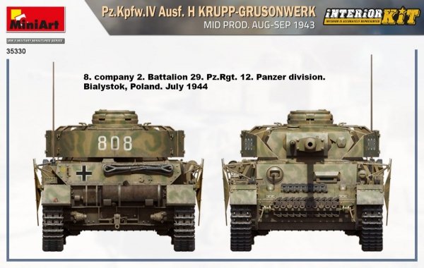 Mini Art 35330 Pz.Kpfw.IV Ausf. H Krupp-Grusonwerk Mid Prod. Aug-Sep 1943 1/35
