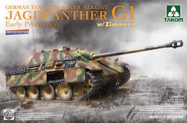 Takom 2125W Jagdpanther G1 Sd.Kfz.173 German TD Early Production w/Zimmerit Limited Edition 1/35
