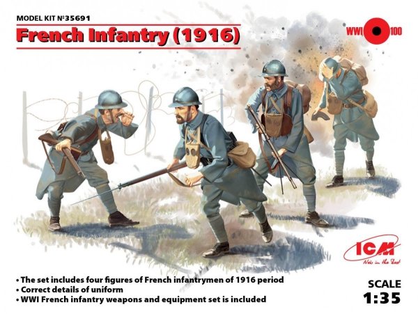 ICM 35691 French Infantry (1916) 4 figures 1/35