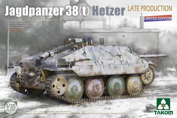 Takom 2172X Jagdpanzer 38(t) Hetzer Late Production LIMITED EDITION 1/35