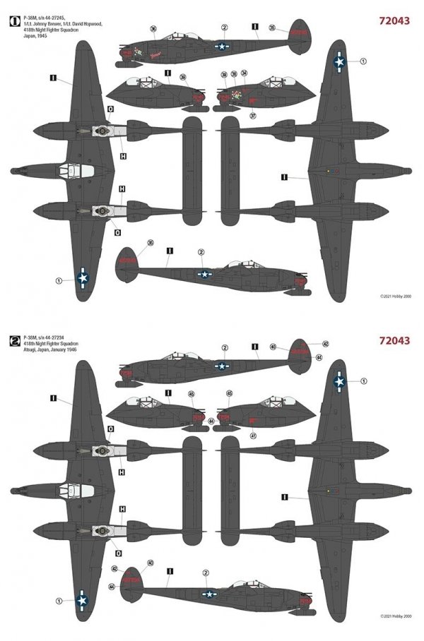 Hobby 2000 72043 P-38M Night Lightning