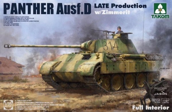 Takom 2104 Panther Ausf. D Late w/ Full Int.&Zimm.