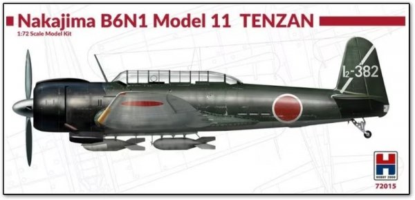 Hobby 2000 72015 Nakajima B6N1 Model 11 Tenzan 1/72 (Fujimi+Cartograf))