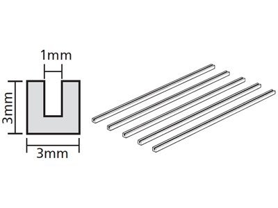 Tamiya 70207 Clear Plastic Beams 3mm U *5