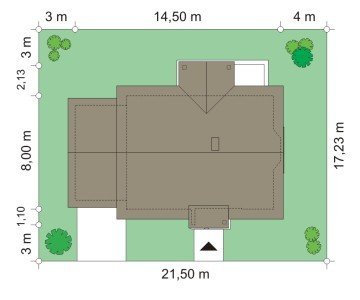 Projekt domu Perełka II pow.netto 67,83 m2