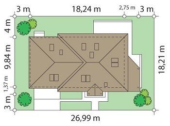 Projekt domu Cztery kąty III pow.netto 200,05 m2