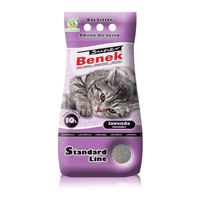 Super Benek Standard żwirek bentonitowy 10l zapach Lawendowy