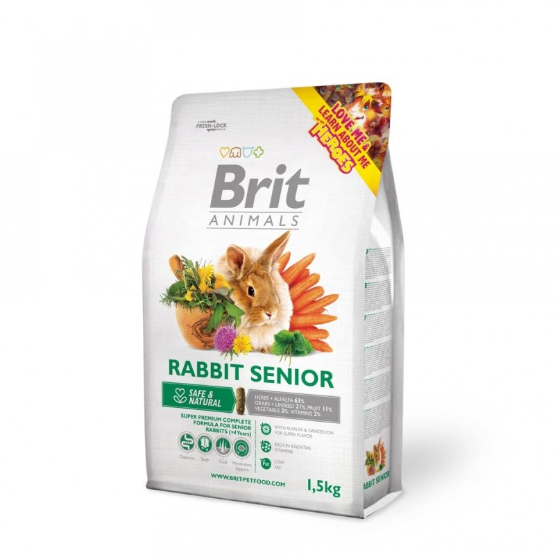 Brit Animals Rabbit Senior Complete 1,5kg Pokarm dla starszych Królików
