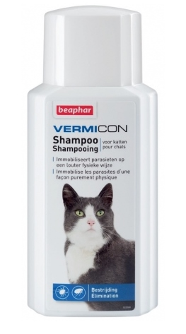beaphar Vermicon Szampon dla Kota przeciw kleszczom i pchłom 200ml