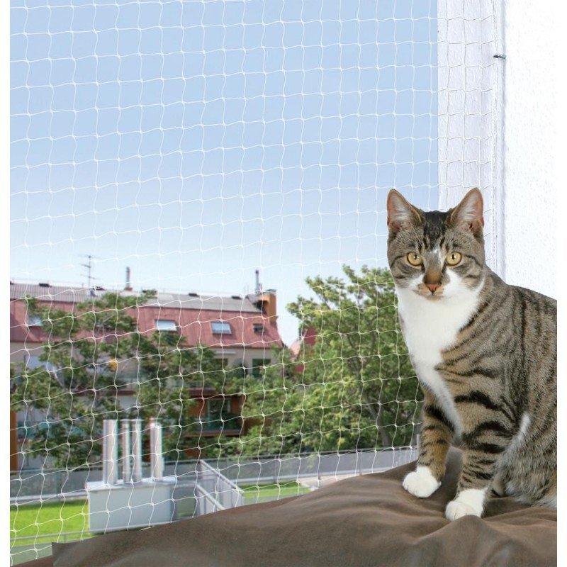 mag. Suwak: Siatka Zabezpieczająca dla kota na Okno/Balkon 6x3m Transparentna Nylonowa Trixie TX-44333