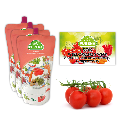Sok wielowarzywny 100% zagęszczony 1kg x 3sztuki na 12l