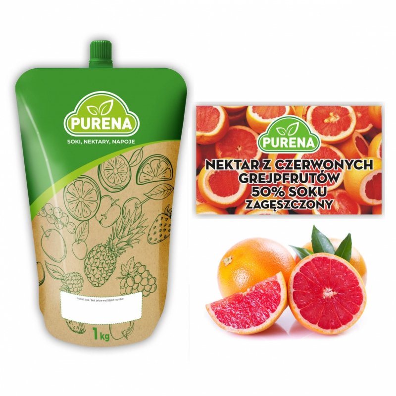 Nektar z czerwonych grejpfrutów 50% zagęszczony 1kg na 5l