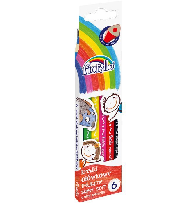 Kredki ołówkowe Fiorello Super Soft 6 kolorów