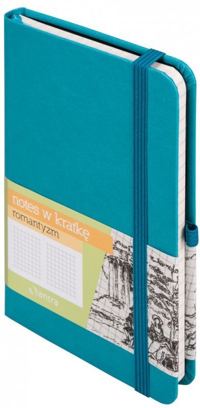 Notes romantyzm A6 kratka turkusowy