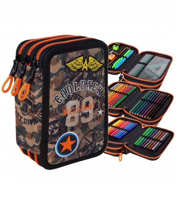Piórnik 3-komorowy z wyposażeniem Coolpack Jumper 3 BADGES B