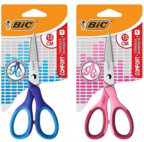 Nożyczki 13 cm BIC Comfort blister 1szt mix