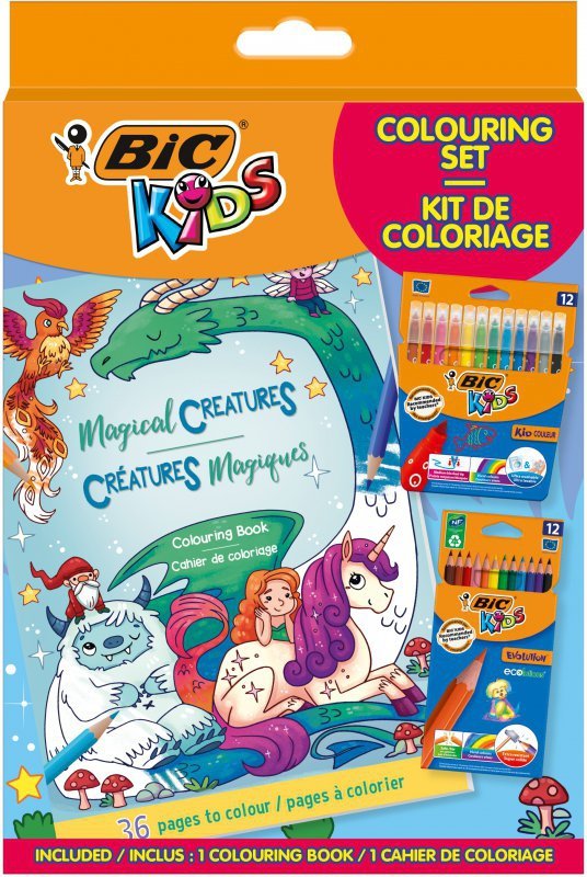 BIC Kids Igloo Colouring Set CFP+CP Zestaw z kolorowanką Pudełko 12+12+1szt