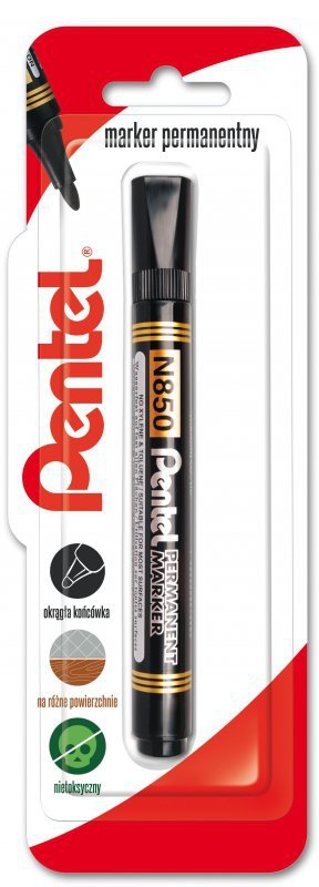 Marker permenentny z okrągłą końcówka N850, czarny x 1 blister