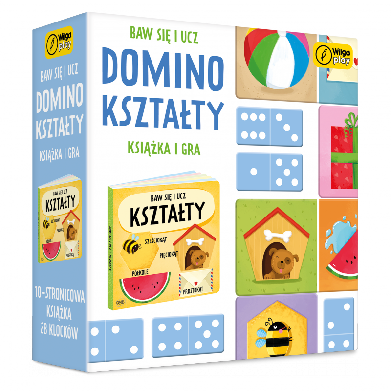 Baw się i ucz Domino Kształty Gra i książka