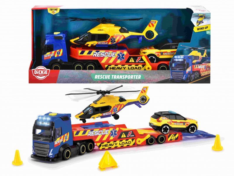 Ratowniczy transporter dickie toys sos volvo 40 cm