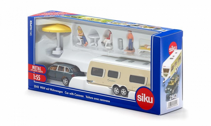 Samochód z przyczepą campingową Siku Super S2542 1szt.mix
