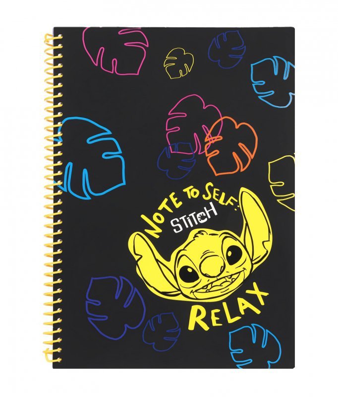 Kołobrulion A4 Disney Black Stitch plastikowa spirala 100 kartek wzór 1