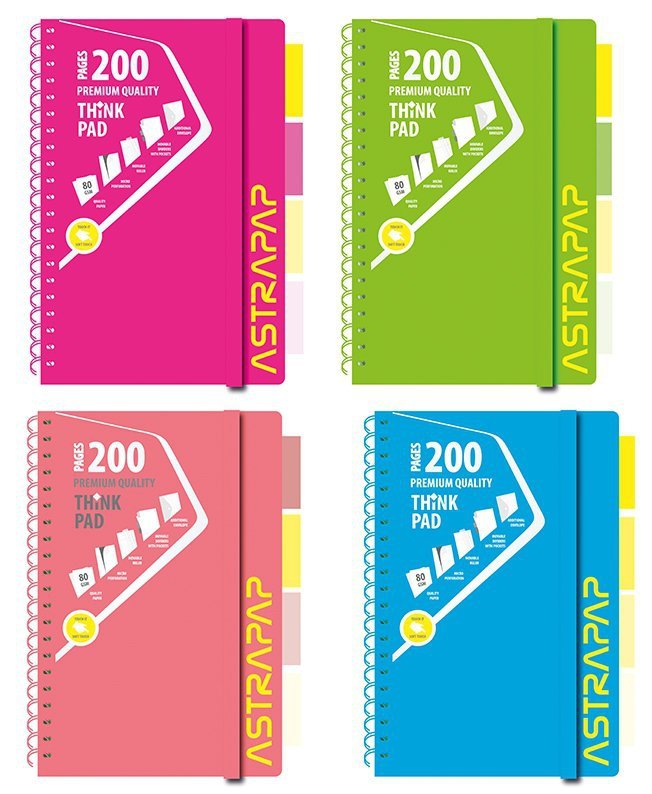 Kołozeszyt A5 Neon Line 200k.kratka 1szt.mix