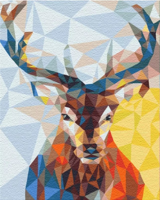 Malowanie po numerach BRUSHME 40x50 cm Jeleń w kalejdoskopie