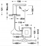 Tres Bateria elektroniczna umywalkowa z systemem mieszania wstępnego 20560302