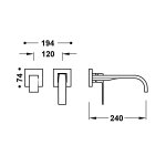 Tres SLIM ELEMENT NAŚCIENNY DO PODTYNKOWEGO KORPUSU BATERII UMYWALKOWEJ-20230024