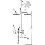 Tres THERM-BOX Zestaw baterii termostatycznej podtynkowej 2-drożnej Therm-box prysznicowej 26225004KM