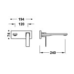 Tres SLIM ELEMENT NAŚCIENNY DO PODTYNKOWEGO KORPUSU BATERII UMYWALKOWEJ-20230032
