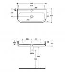 Kerasan 315101 FLO umywalka 90X42 SOSP/APP bianco TUTTA wanna